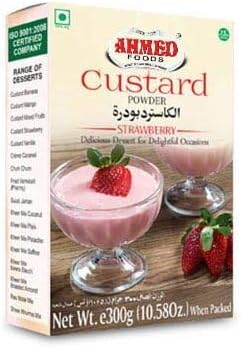 Ahmed Foods Custard Powder (Strawberry Flavour) - 300g - (Pack of 4)