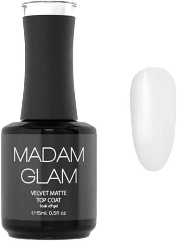 Velvet Matte Top Coat 15ml 0.5 fl/oz - UV/LED lamp - Infinite Shine, No Sticky Residue - Long-Lasting Matte Effect - Vegan & Cruelty-Free