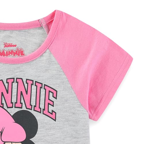 Image of Disney Princess Frozen Minnie Mouse Girls Short Sleeve T-Shirt and French Terry Shorts Set for Toddlers to Big Kids