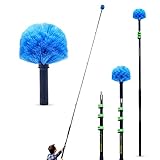 EVERSPROUT 7-to-25 Foot Cobweb Duster and Extension-Pole Combo (30+ Ft. Reach, Medium-Stiff Bristles) | Hand Packaged | Heavy Duty, 4-Stage Aluminum Pole | Indoor & Outdoor Use Brush Attachment