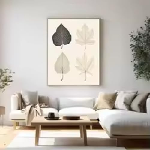 Art mural abstrait grand format 80x120 cm avec cadre premium