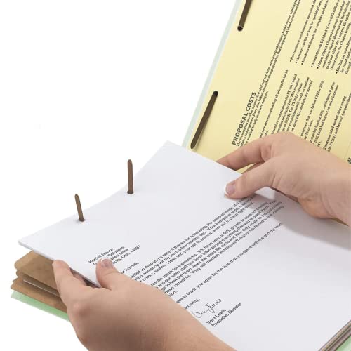 1Intheoffice Classification Folder 2 Dividers Letter Size Green, Pressboard Classification Folders , 2.5" Expansion, 20 Pack #TOP3