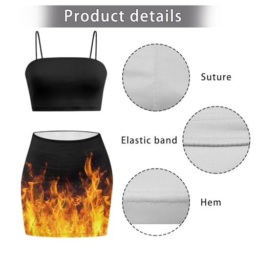 Image of 2025 Sexy Spaghetti Strap Crop Tops and Bodycon Skirt Casual 2 Piece Set S-4XL