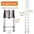 12.5ft Extension Ladder Aluminum Telescoping Step Ladder Adjustable Height, Folded 2.8ft, 330lbs Max Load Capacity, EN131, Portable Extendable Ladder for Home, Office, Outdoor