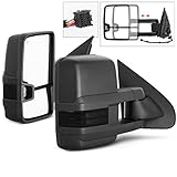 For 14-20 Chevy Silverado Smoke Extendable Towing Power Heated Function Side Mirrors Left + Right Pair