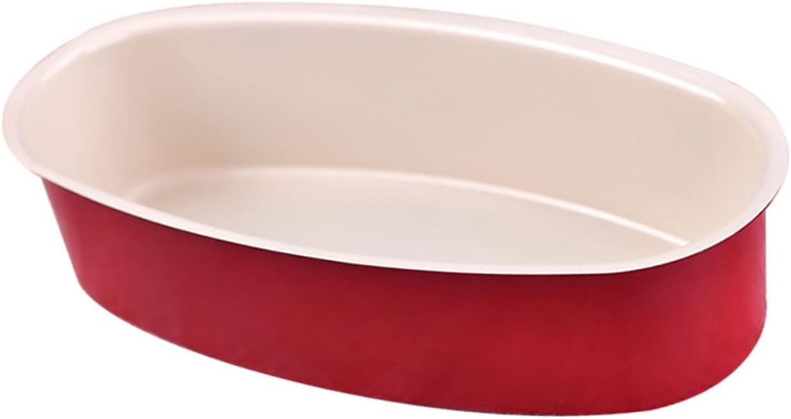 Wakauto Oval Shaped Non-stick Cake and Bread Mold 22.6x11.3x5.8cm Oval Baking Tray for Cheese and DIY Cakes Baking Tool