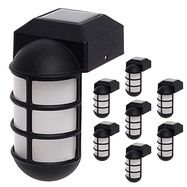 GreenLighting Marina Solar Post Cap Lights Fits 4x4 Wood Nautical Lighting Black 8 Pack