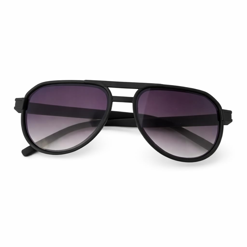 Men’s Premium Black Aviator Sunglasses | UV400 Protection | Lightweight Matte Frame | 14.5 cm Temple | Stylish Gradient Lens Eyewear for Driving, Outdoor & Casual Wear-image-34