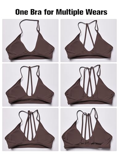 Image of YEOREO CoreFlex Workout Sports Bras for Women Padded Strappy Open Back Gym Bra Light Impact Criss Cross Yoga Crop Top