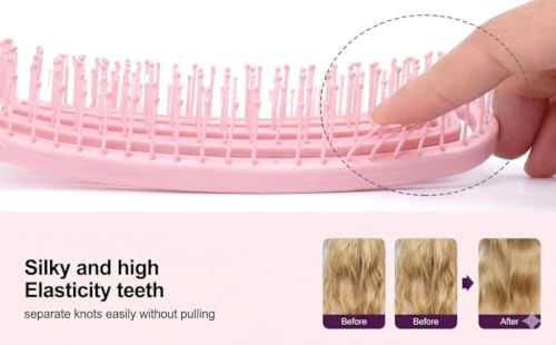 Image of Premium 3D Detangling Hair Brush for Women & Men- Anti Hair Fall Comb for Curly, Wavy & Straight Hair | Hair Straightening Brush, Wet & Dry Styling Brush | Scalp Massager, Frizz Control & Tangle Free Grooming Brush