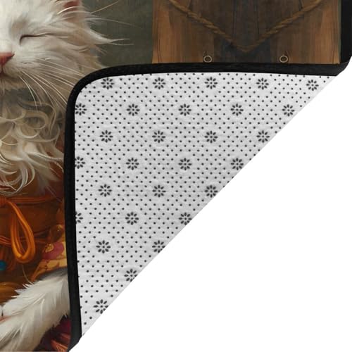 Tapis d'intérieur chat méditant lavable en machine pour chambre - 5