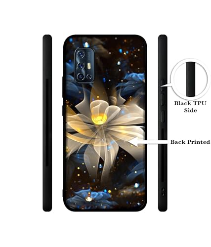 Image of Art Flower Design Premium 2D Printed Metal Back Case Cover for Vivo V17 4G / V19 Neo 4G