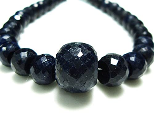 Saphir bleu véritables perles facettées de 5-9mm pour réparer ou enfiler un collier