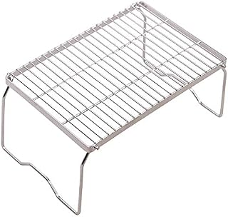 REDCAMP Klappbarer Camping Grill, Outdoor Grillrost zum Aufstellen Rost Strandgrill, Leicht Tragbar Edelstahl Camfire Grillgitter für Picknick Wandern Camping Outdoor BBQ Hinterhöfe Überleben, 44x32cm