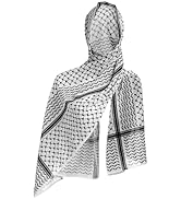 ODIZLI Keffiyeh Scarf Long Chiffon Printed Palestine Keffiyeh Scarf Hijab Muslim Women's Shawl