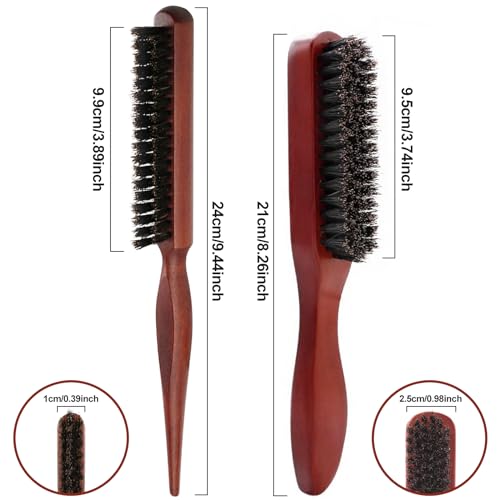 Sularpek 2 Pcs Slick Back Hair Brush, Smoothing Brush, Boar Bristle Hair Brushs - Image 2