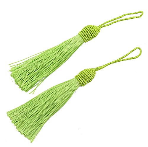 20Pcs 15.5Cm/6 Inch Silky Floss Bookmark Tassels With 2-Inch Cord Loop And Small Chinese Knot For Jewelry Making, Souvenir, Bookmarks, Diy Craft Accessory (Light Green) #TOP14