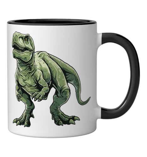 Taza de cerámica con diseño de T Rex dinosaurio miniatura 2