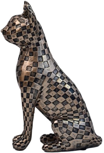 Figura Decorativa Gato Mosaico Minimalista Marrón