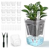 12 Pack 2.5 Inch Self Watering Pots for Indoor Plants, Clear Plastic Propagation Cups with Wick and Plant Labels for African Violets, Semi Hydro Pots,Small Seed Starter Cups, Bottom Watering Planters