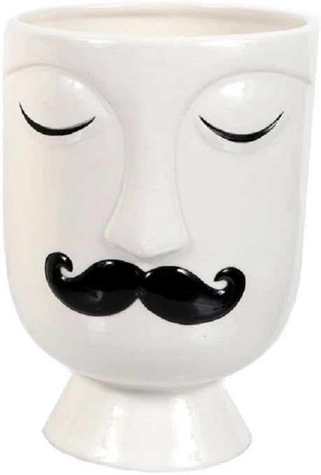 DEI Face Vase/Planter (Small) (Mustache Man)