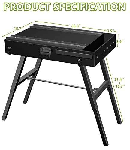 Griddle Stand Outdoor Camping Cooking Station Worktable Compatible For Griddle Many Black Universal Portable Grill Table With Adjustable Leg And Side Shelf Suit For Take Along Grill Accessories #TOP1