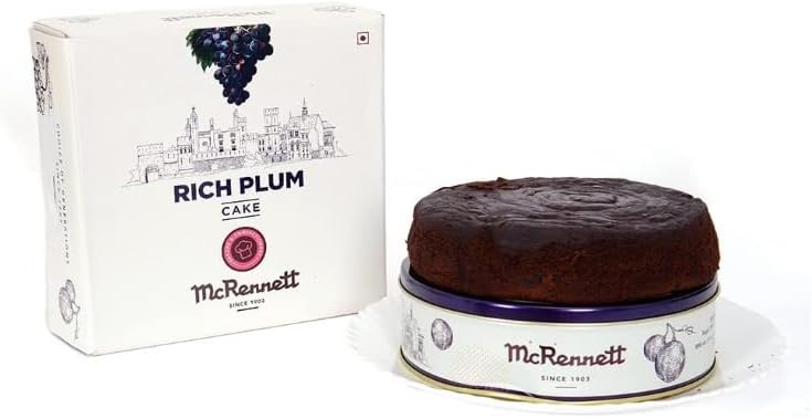 McRennett’s Premium 1kg Rich Plum Cake – Ideal for Spreading Joy on Birthdays, New Year, Engagements & Valentine’s Day, Slow baked, browned to perfection, in Tin Box, Pack of 1