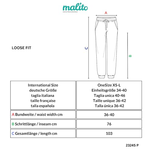 Malito 23245P Pompbroek voor dames, luchtige stoffen broek voor strand en dagelijks gebruik, losse harembroek voor de zomer, casual zomerbroek, vrijetijdsbroek, eenheidsmaat - Afbeelding 8