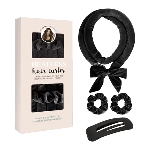 Bonnet de nuit en soie réglable pour femme cheveux bouclés chouchous élastiques noir