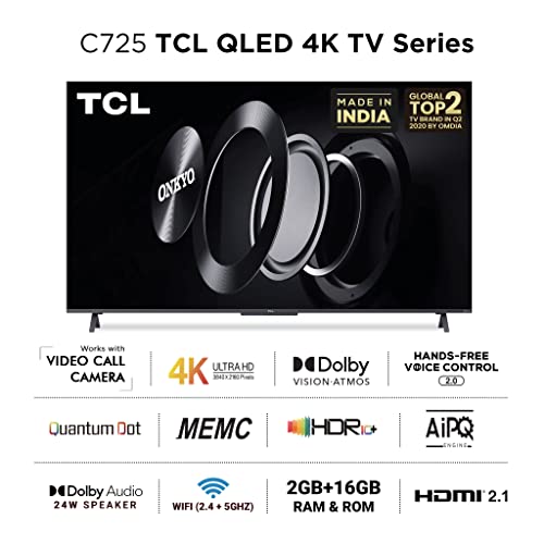Image of TCL 163.9 (65 inches) 4K Ultra HD Certified Android Smart QLED TV 65C725 (Black)