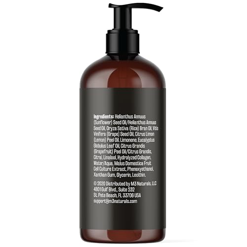 Firming Body Massage Oil with Collagen & Stem Cell – Helps Smooth The Appearance of Cellulite & Improve Skin Texture – Refreshing Aromatherapy Body Oil for Legs & Full Body – 8 Fl Oz by M3 Naturals