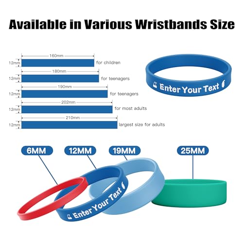 30-5000 Pcs, Custom Rubber Bracelets, Personalized Silicone Rubber Wristbands Bulk Customizable with Text/Logo/Message/Icon, Customize for Men,Women, Motivation Events Awareness Fundraisers Gifts3