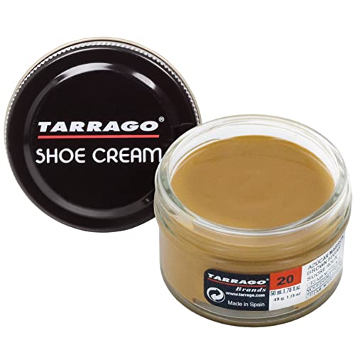 Tarrago Shoe Cream - Professional Shoe Polish With Carnauba Wax To Re-Color And Polish - Smooth Leather Shoes And Boots- Over 100 Colors - 50 Ml/ 1.7Fl. Oz - Brown Sugar #20 #TOP6