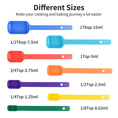 Smithcraft Measuring Cups and Spoons Set, Plastic Measuring Cup Set 15, Mixing Color Dry Measure Cups Spoons, 7 Measuring Cups & 7 Spoons, Kitchen Measure Cup Spoons for Cooking & Baking
