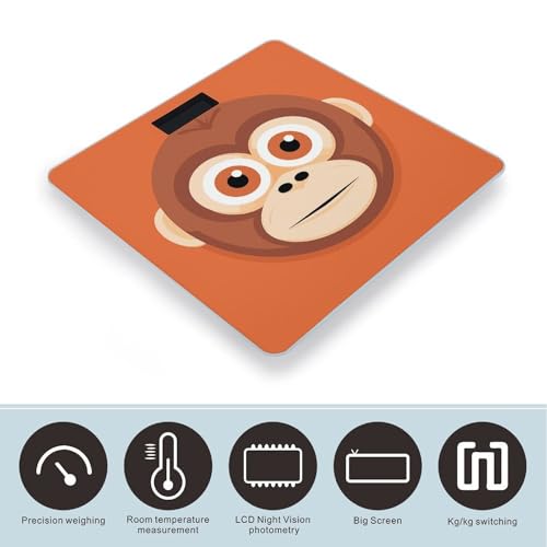 Báscula Digital Big Face Monkey de Vidrio Templado para Baño miniatura 3