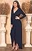 KOH KOH Plus Size Womens Long Sleeve Full Length V-Neck Sexy Wrap Formal Winter Fall Cocktail Party Wedding Guest Dressy Evening Tall Gown Gowns Maxi Dress Dresses, Dark Navy Blue 2XL 18-20