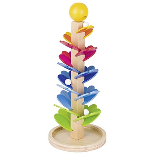 Goki Juguete de Madera Pista para CANICAS Pagoda Juego Infantil de Entretenimiento Niños + 3 años