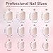 120Pcs 5 Pack Children ABS Plastic Fake Nails Press on Full Cover IKISKT Classic French Color Short False Nail Art Kits Sets Great Christmas Gift for Kids Girls Women
