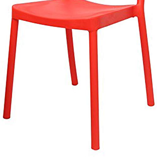 Image of Cello Eskimo Chair Set Pack of 2 - Red | Strong and Durable | Easy to Clean | Chair for Living Room, Bed Room, Kitchen, Office Room, Outdoor | 3 Years Warranty