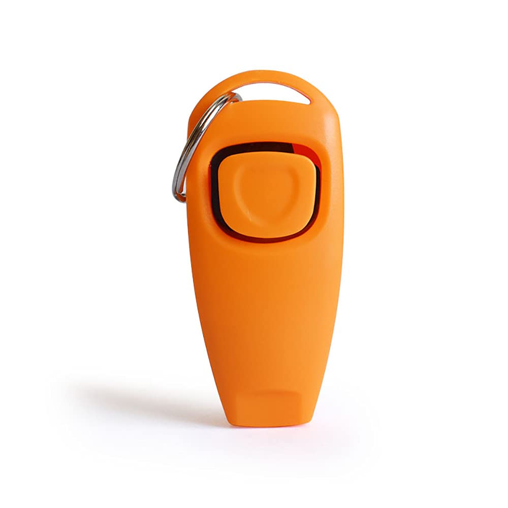 SagaSave 2 in 1 Dog Clicker Dog Whistle, Dog Training Clickers, Puppy Clicker, Effective Pet Clicker, Training Clicker for Cats Puppy Dog Pet Orange 1PCS