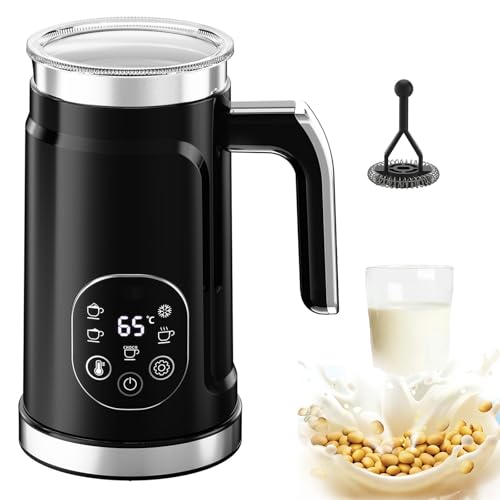 Calentador Y Espumador De Leche Fabricante De Espuma De Leche Para Café Con Pantalla Lcd Digital, Capacidad De Espuma 130 Ml Y Capacidad Calentamiento 300 Ml, Interior Con Recubrimiento Antiadherente