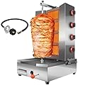 4 Burners Shawarma Machine Commercial Large Shawarma Grill Machine Rotisserie Grill Kebab Vertical Rotisserie Propane Turkish Chicken Doner Kebab Broiler for Kitchen Restaurant