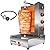 YOOKTEN 4 Burners Shawarma Machine Commercial Large Shawarma Grill Machine Rotisserie Grill Kebab Vertical Rotisserie Propane Turkish Chicken Doner Kebab Broiler for Kitchen Restaurant