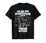 Friesen Glitzer Pferd Reiten Geschenk Friesenpferd T-Shirt