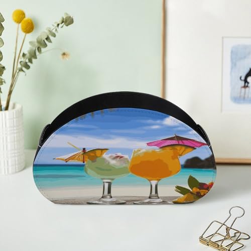 Support de télécommande en cuir à 5 compartiments pour table - 8