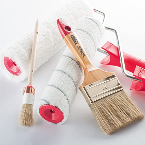 M7 Set mit 6 Pinseln 3 flach 3 rund 0 1,5 2 4 6 Serie 04 für Malerarbeiten mit Farben und Lacken gleichmäßige Abdeckung Naturborsten