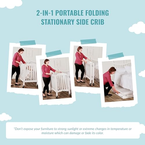 Dream On Me 682-CG 2 In 1 Folding Portable Crib In Cool Grey thumb #5