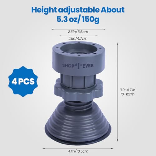 Image of Shop4Ever Washing Machine Legs Set of 4 | Adjustable Washing Machine Legs Anti-Vibration & Anti-Slip Rubber Base | Height Raiser for Front & Top Load | Supports Upto 300KG | for Home Appliances