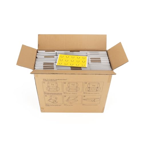 Image of HORLIMER 13x10x4 inches Shipping Boxes Set of 15, White Corrugated Cardboard Box Literature Mailer, 15 Stickers Included
