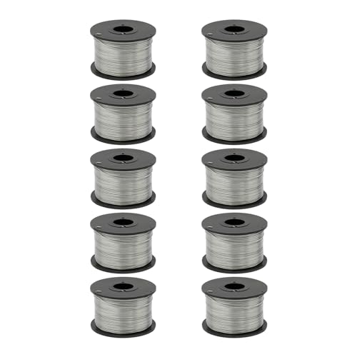 10 Rolls Iron Wires 360.89 ft Length Wire Rope Galvanized Iron Wire Kit Universal Tie Wire 0.315 inch Diameter, Black&Silver